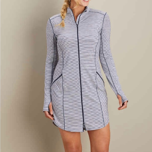 Duluth Trading Co Womens Pier Genius Full Zip Tunic Size X Small Orange Stripes - Picture 7 of 7